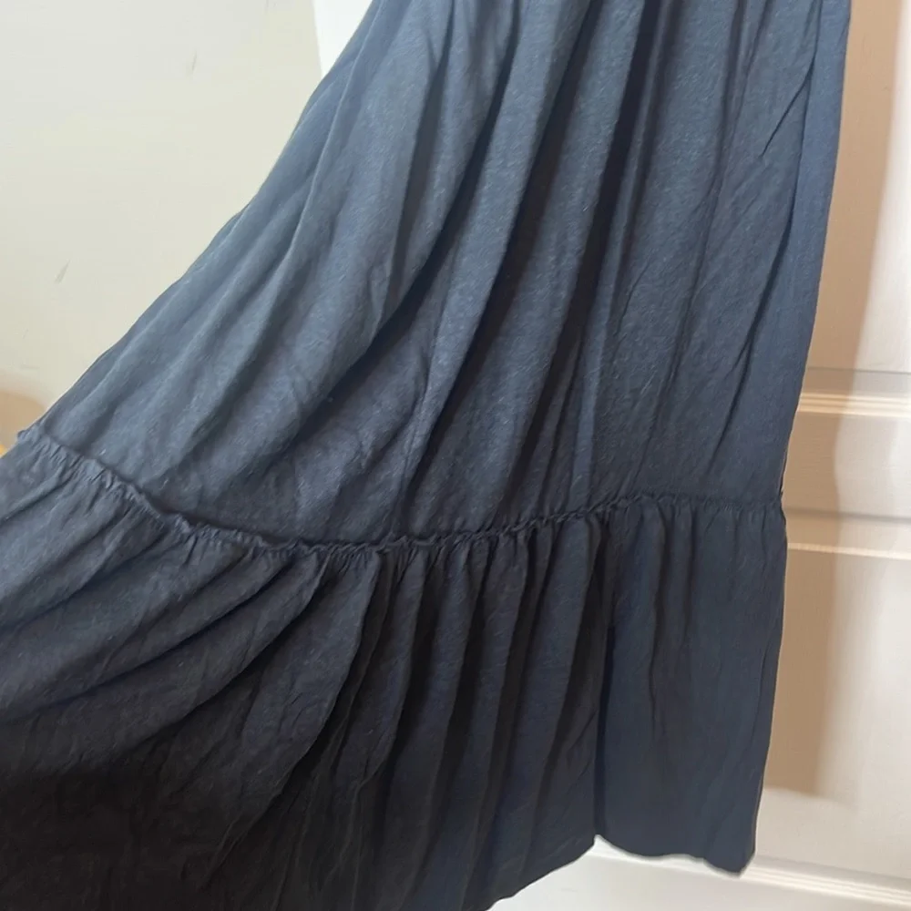 Free People Beach Garcia Midi Dress Black Large - Picture 9 of 14